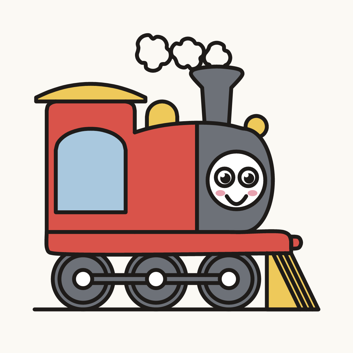 Finished drawing of a train