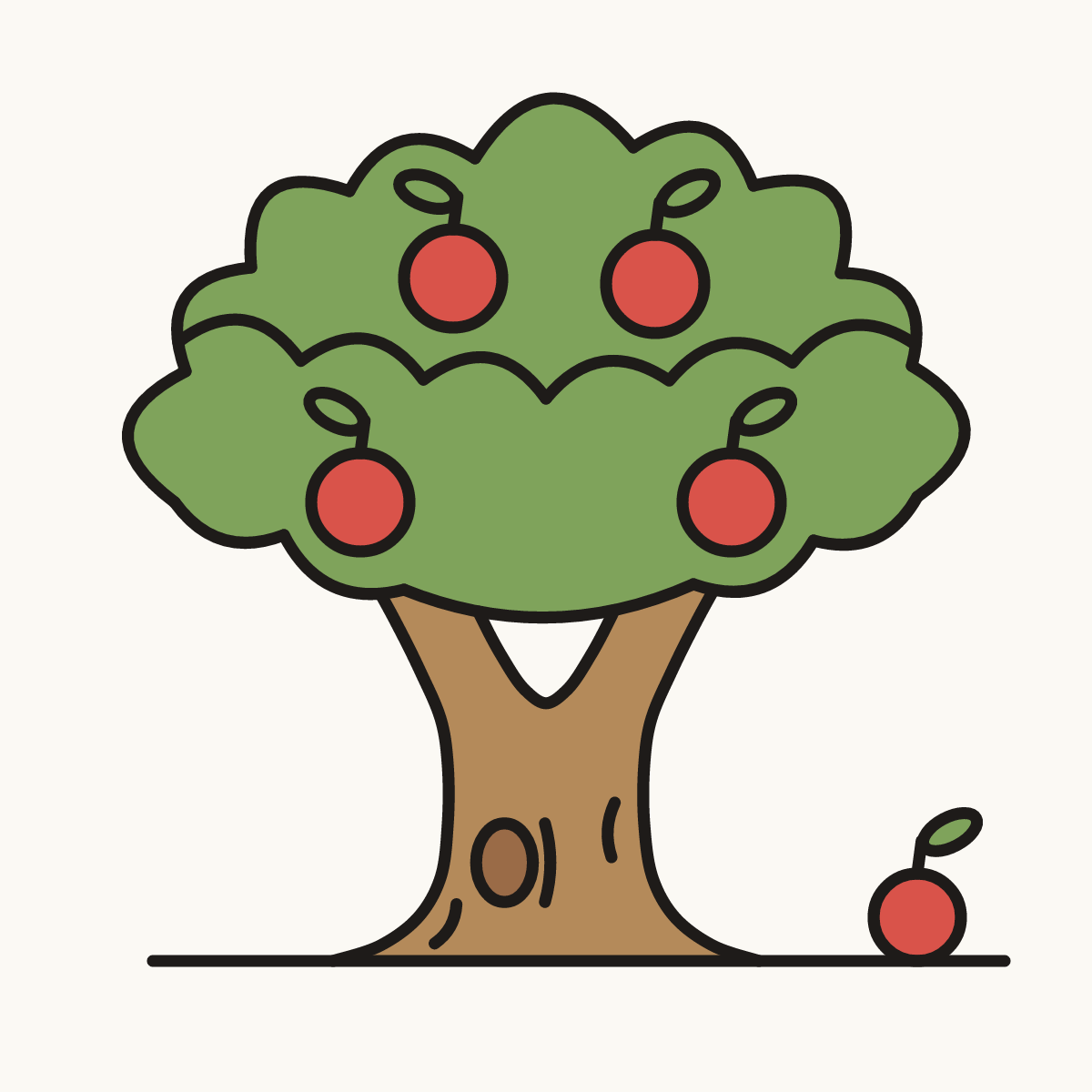 Finished drawing of a tree