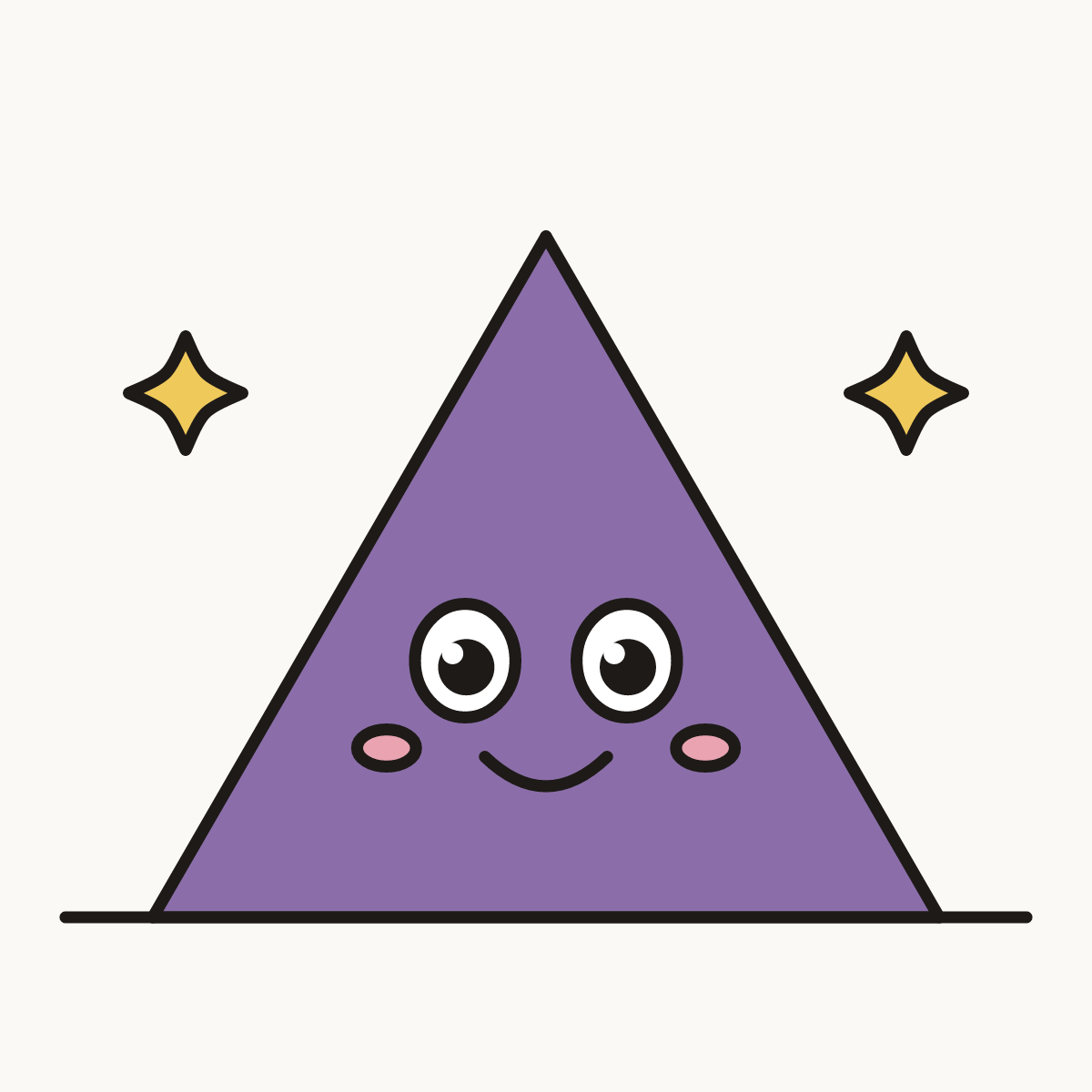 Finished drawing of a triangle