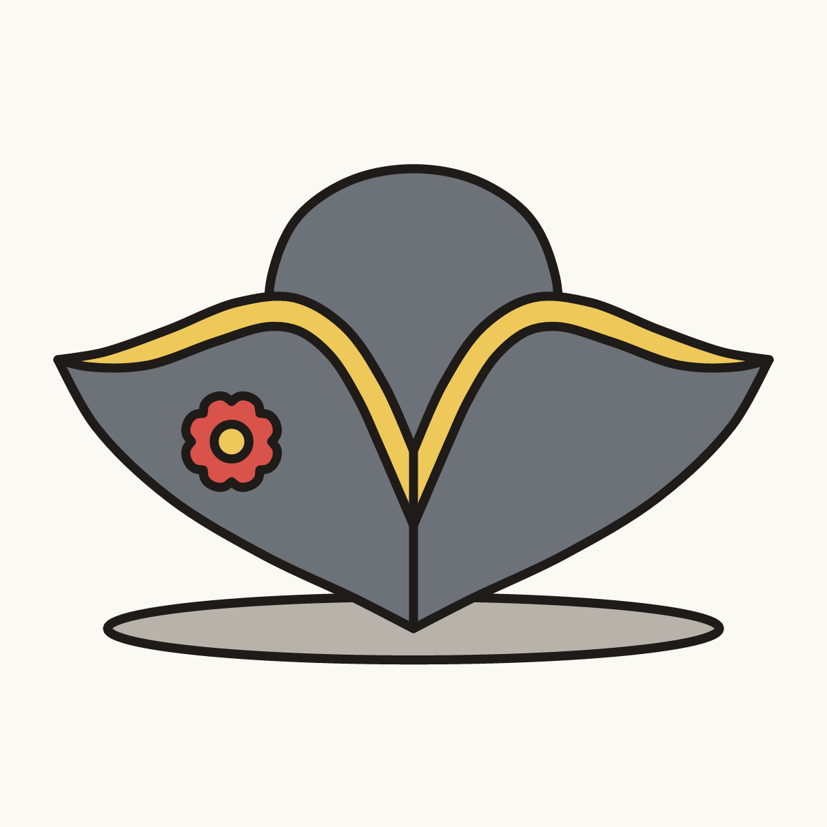 Finished drawing of a tricorn hat