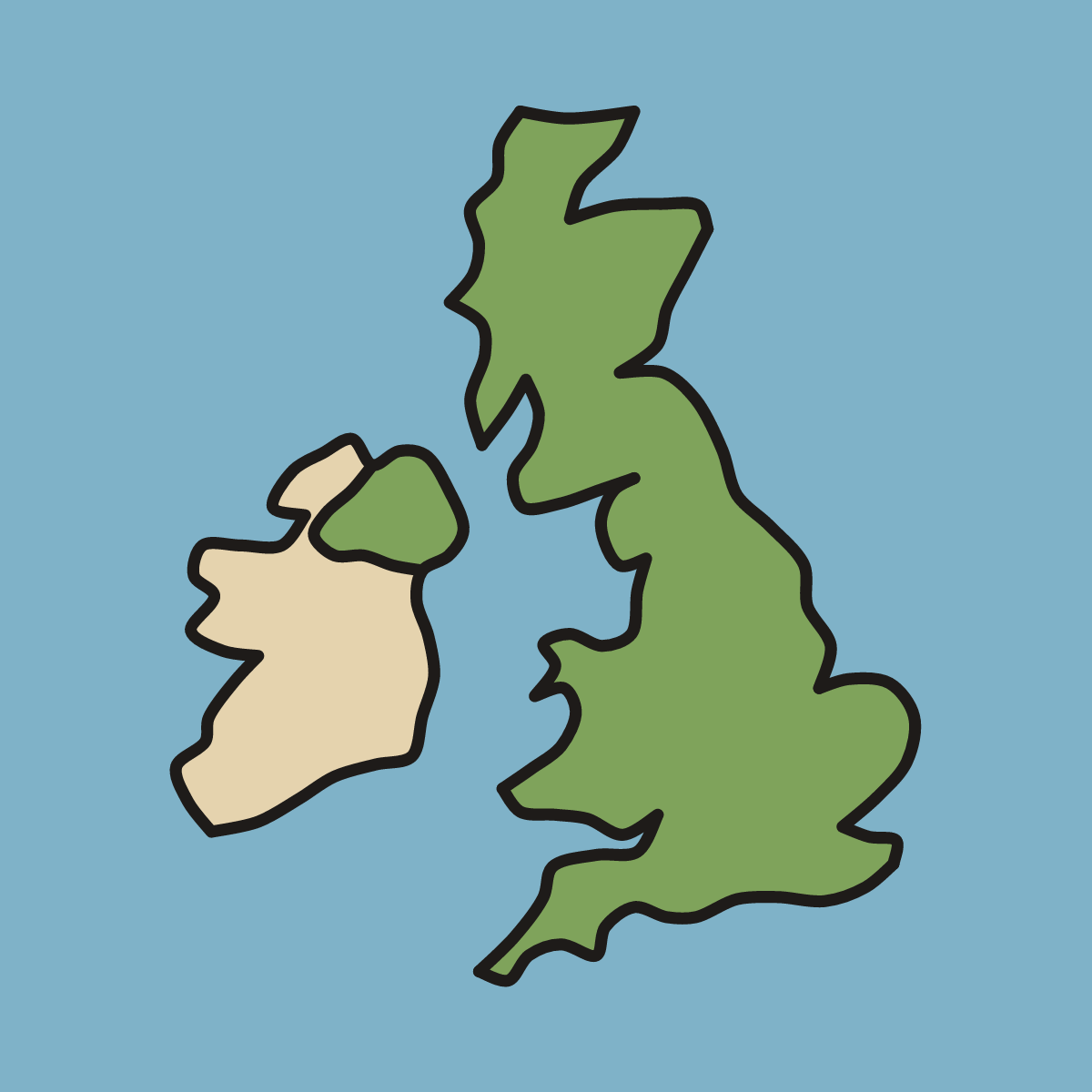 Finished drawing of a uk map