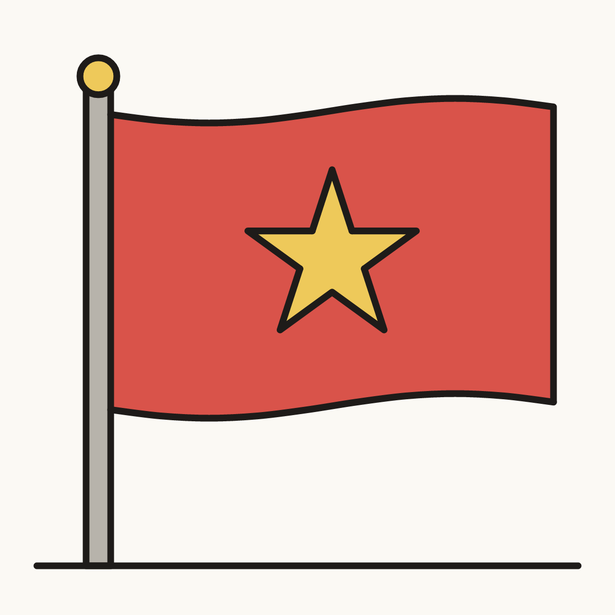 Finished drawing of a vietnam flag