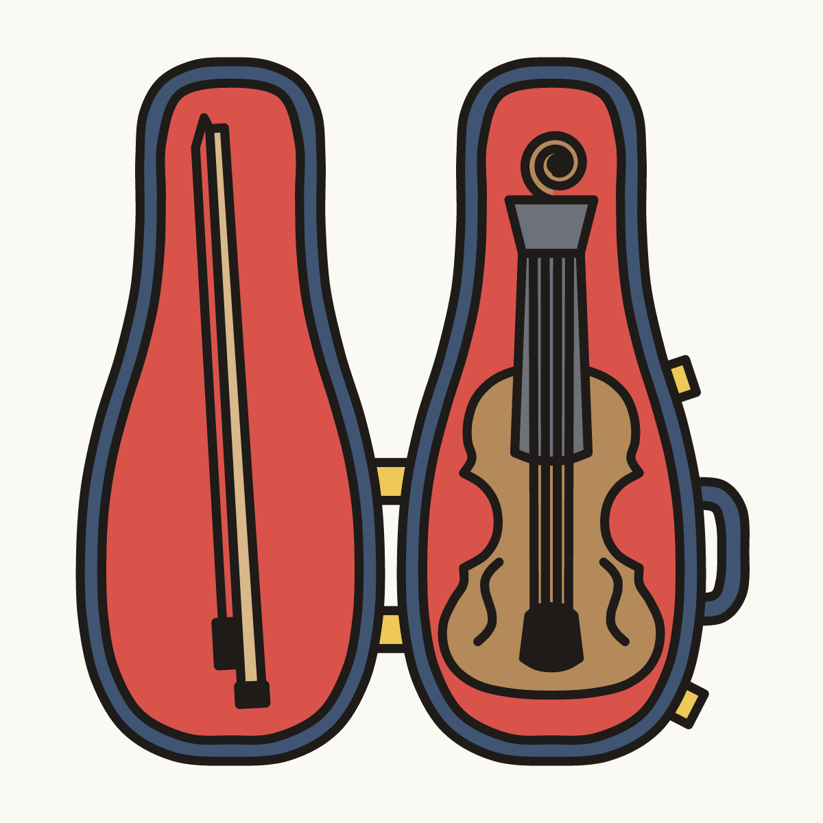 Finished drawing of a violin case