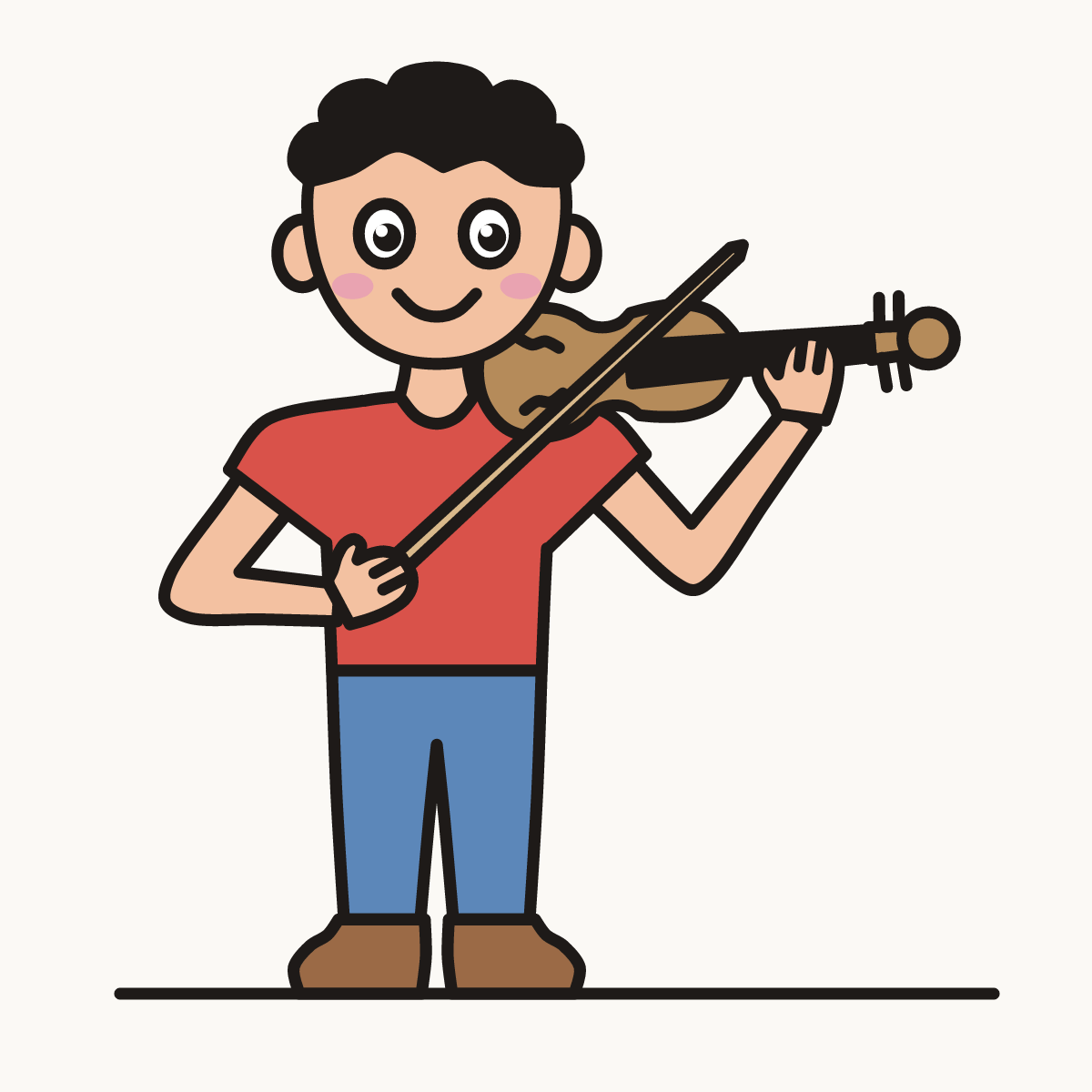 Finished drawing of a violin player