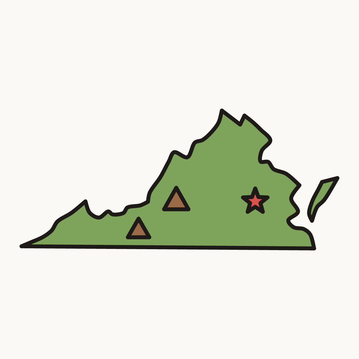 Finished drawing of a virginia map