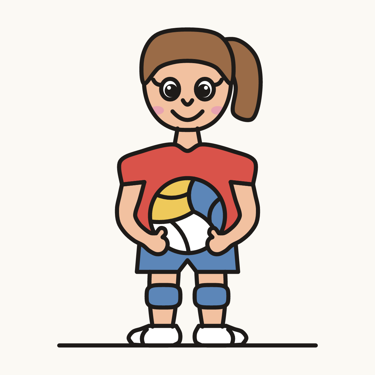 Finished drawing of a volleyball player
