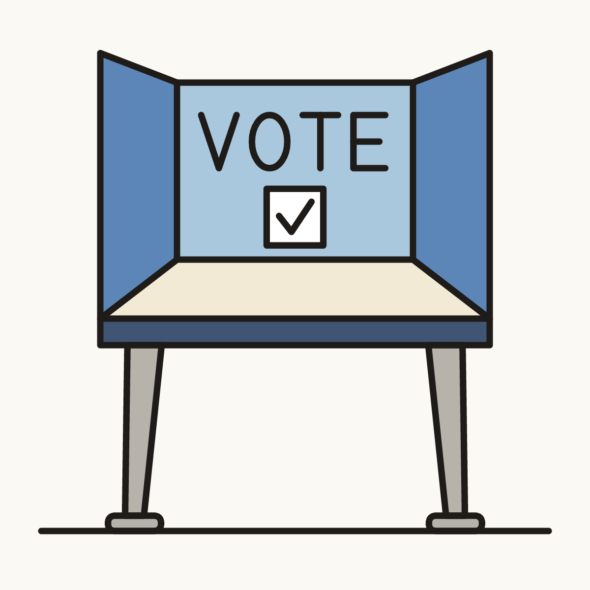 Finished drawing of a voting booth