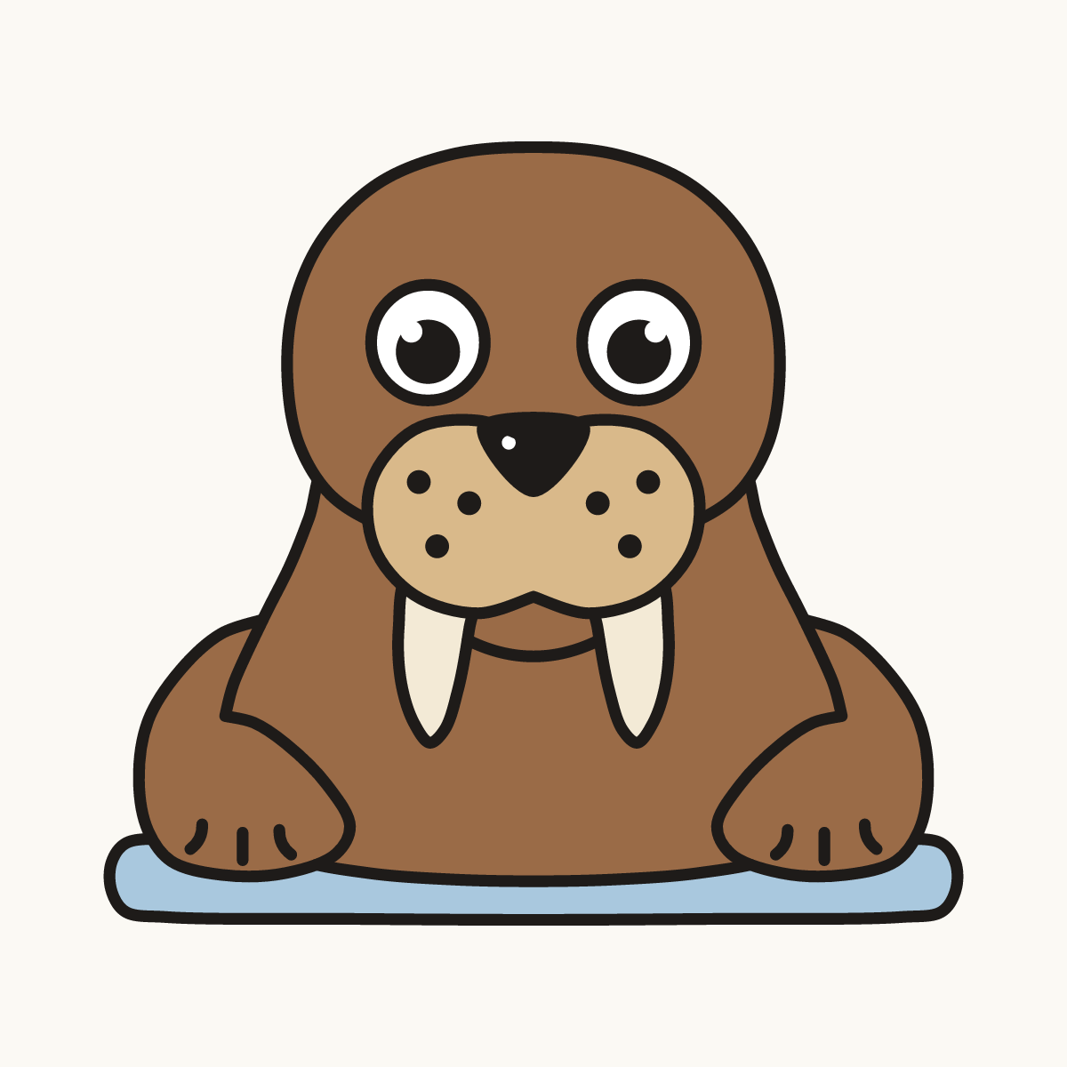 Finished drawing of a walrus
