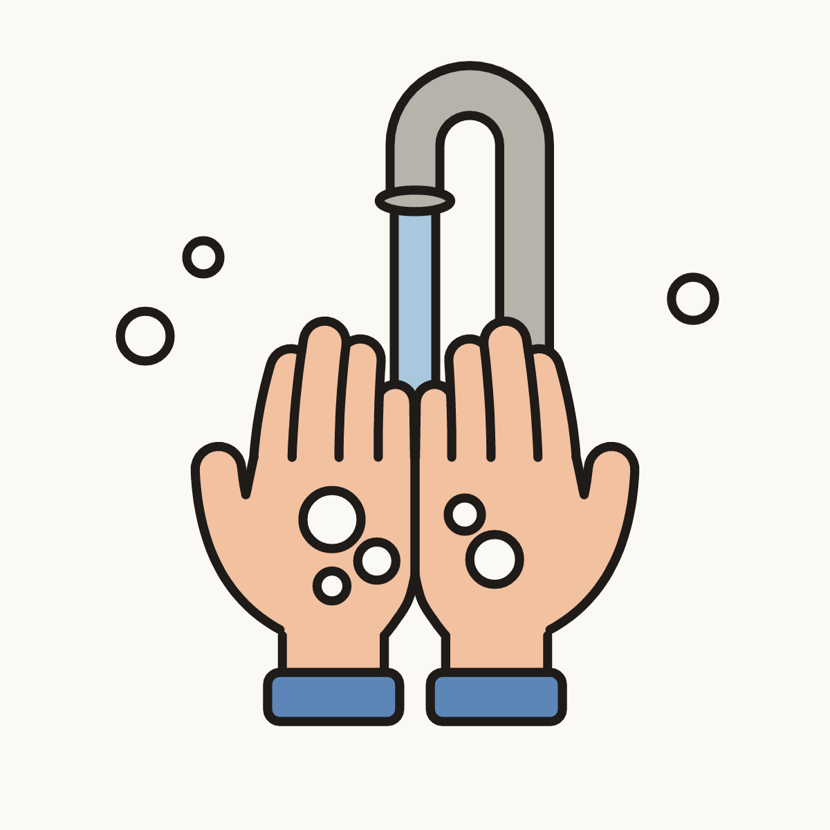 Finished drawing of washing hands