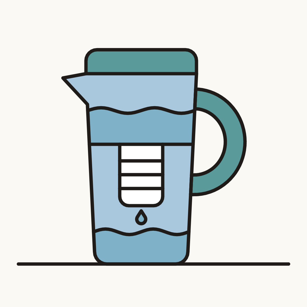 Finished drawing of a water filter