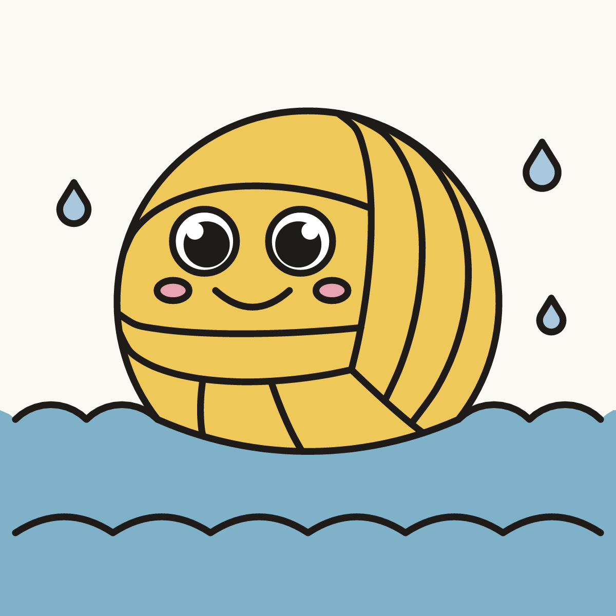 Finished drawing of a water polo ball