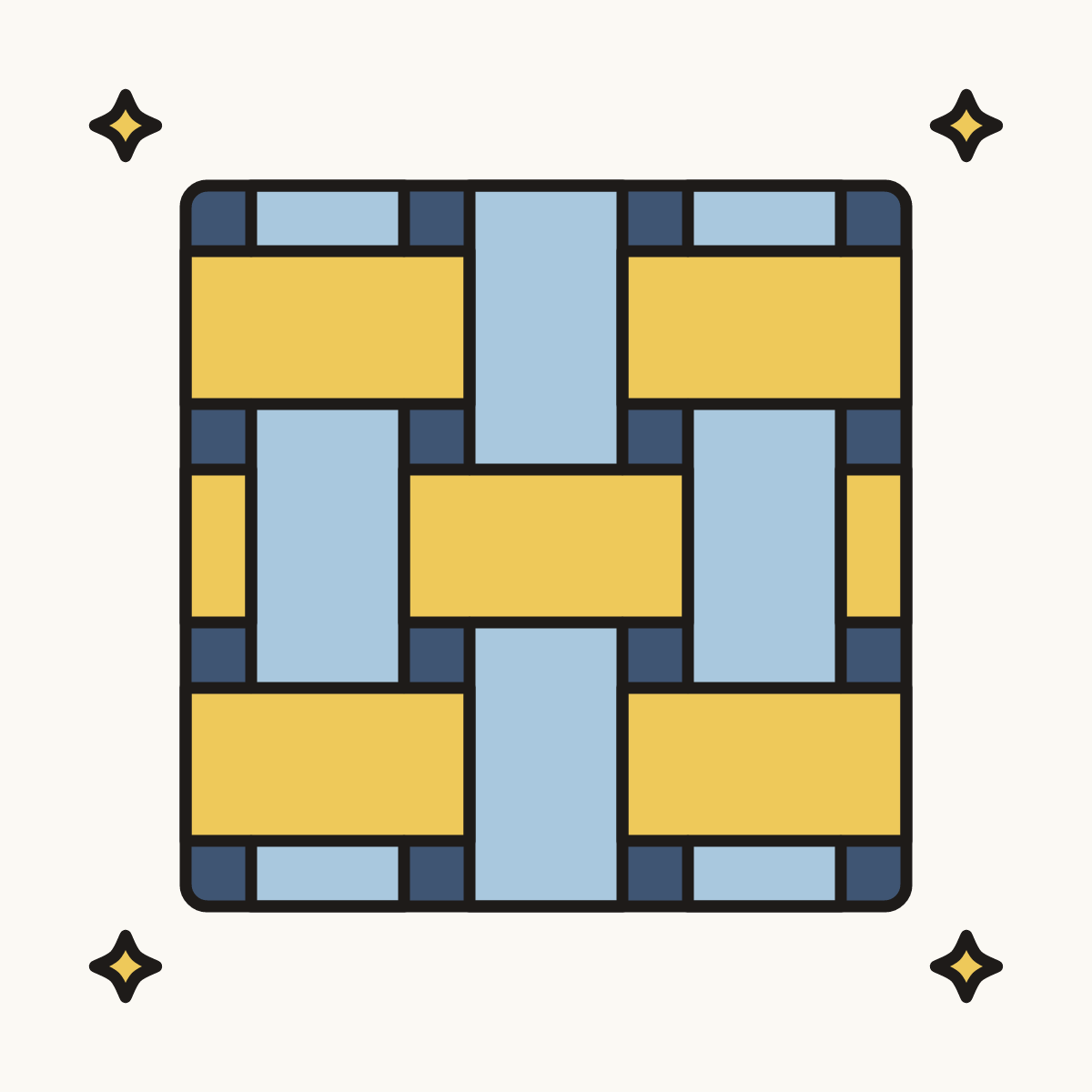 Finished drawing of a weave pattern