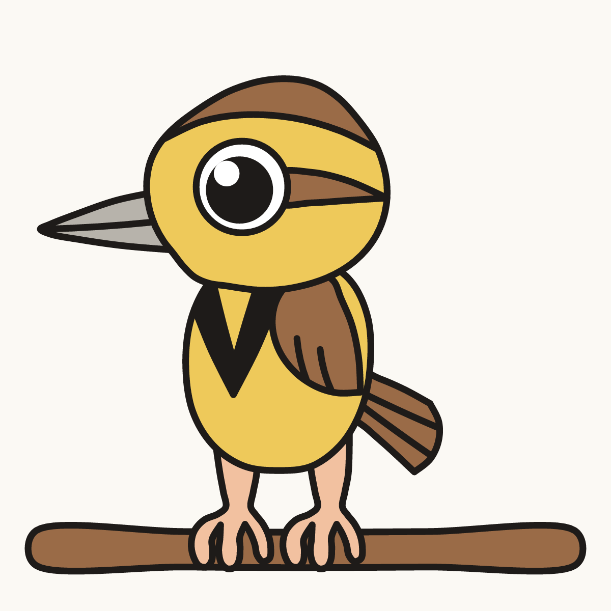 Finished drawing of a western meadowlark