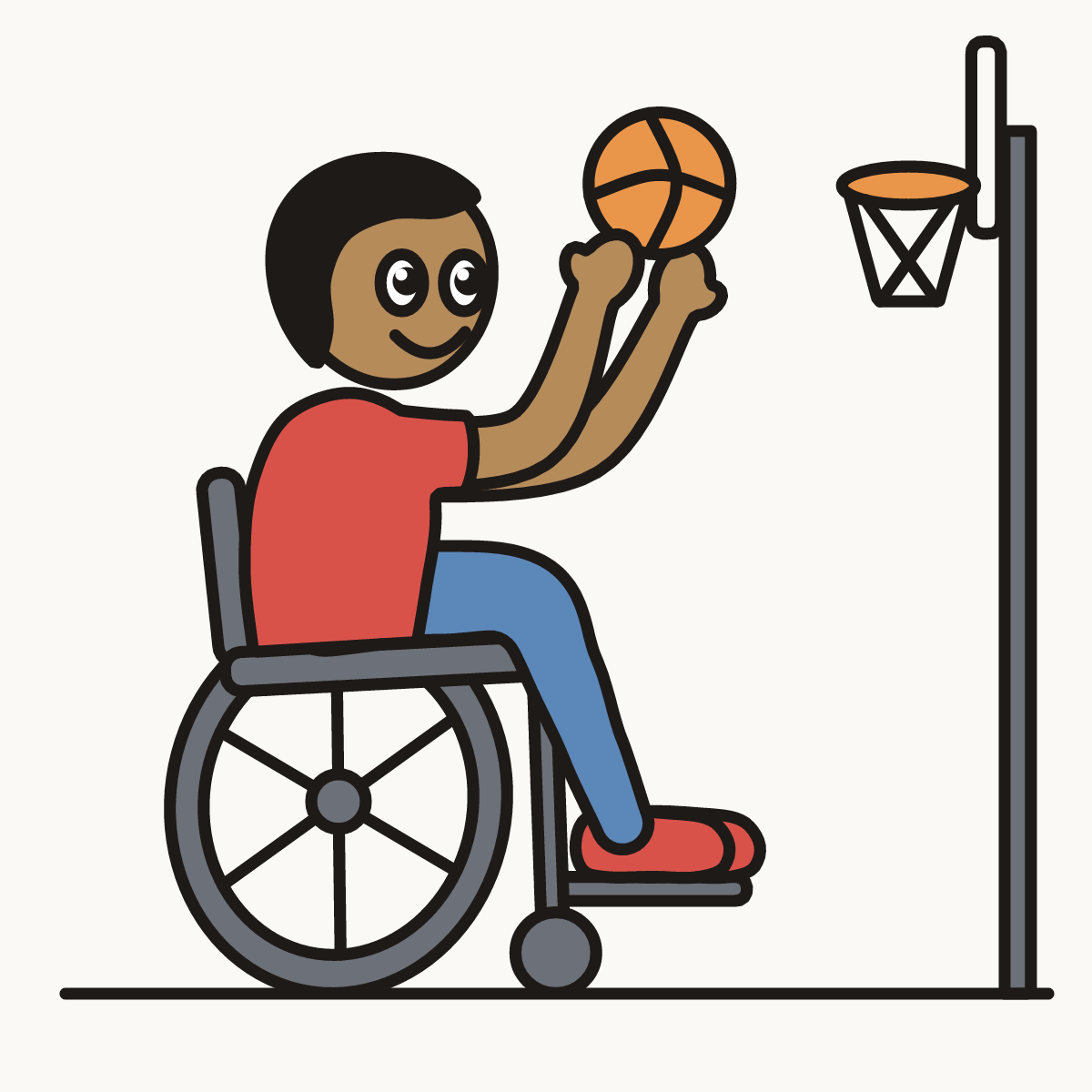 Finished drawing of a wheelchair basketball
