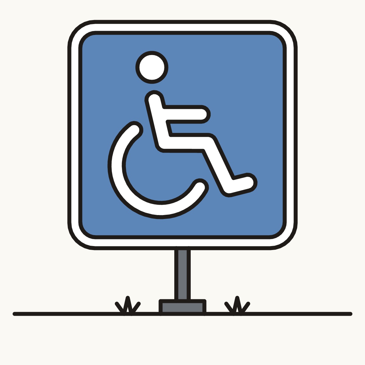 Finished drawing of a wheelchair sign