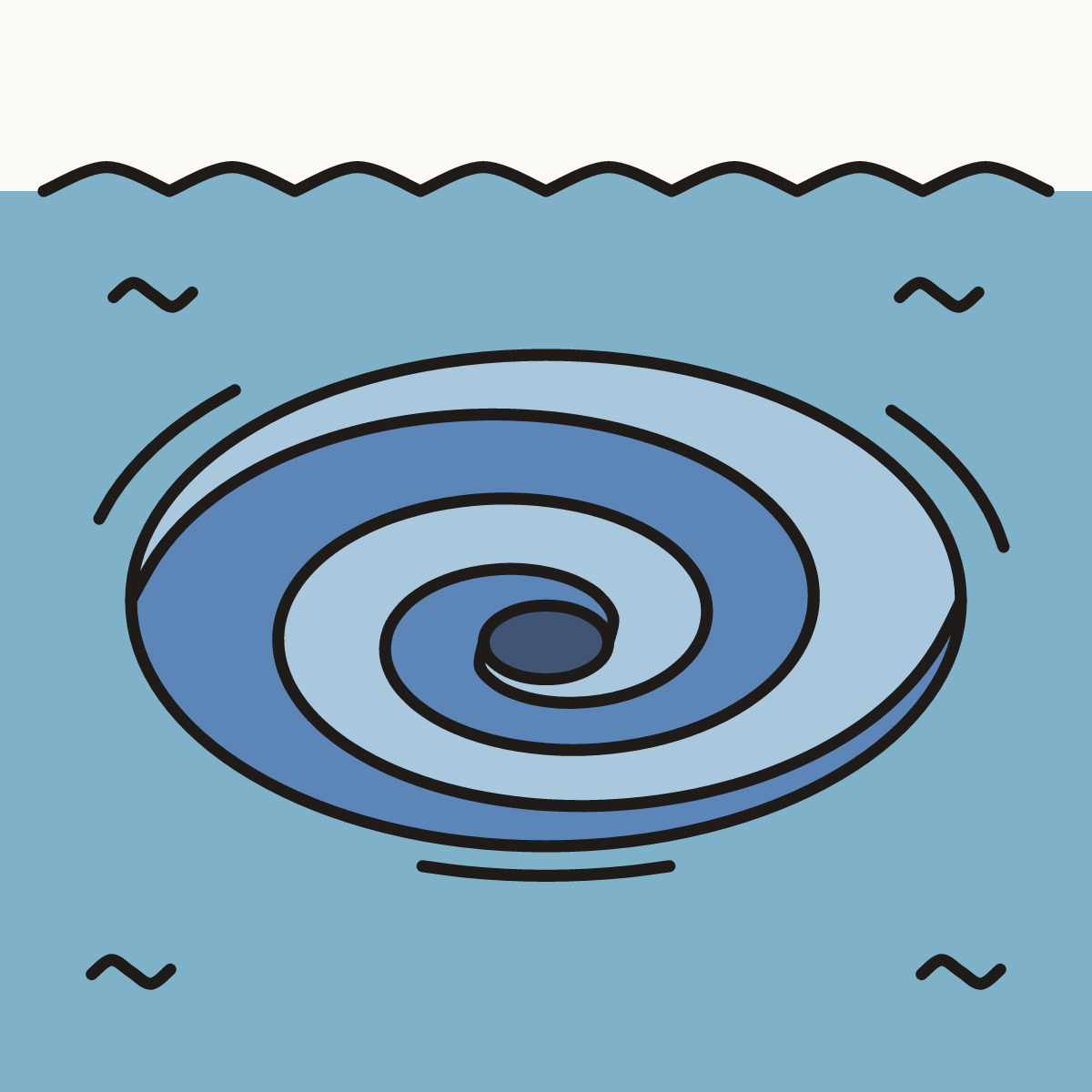 Finished drawing of a whirlpool