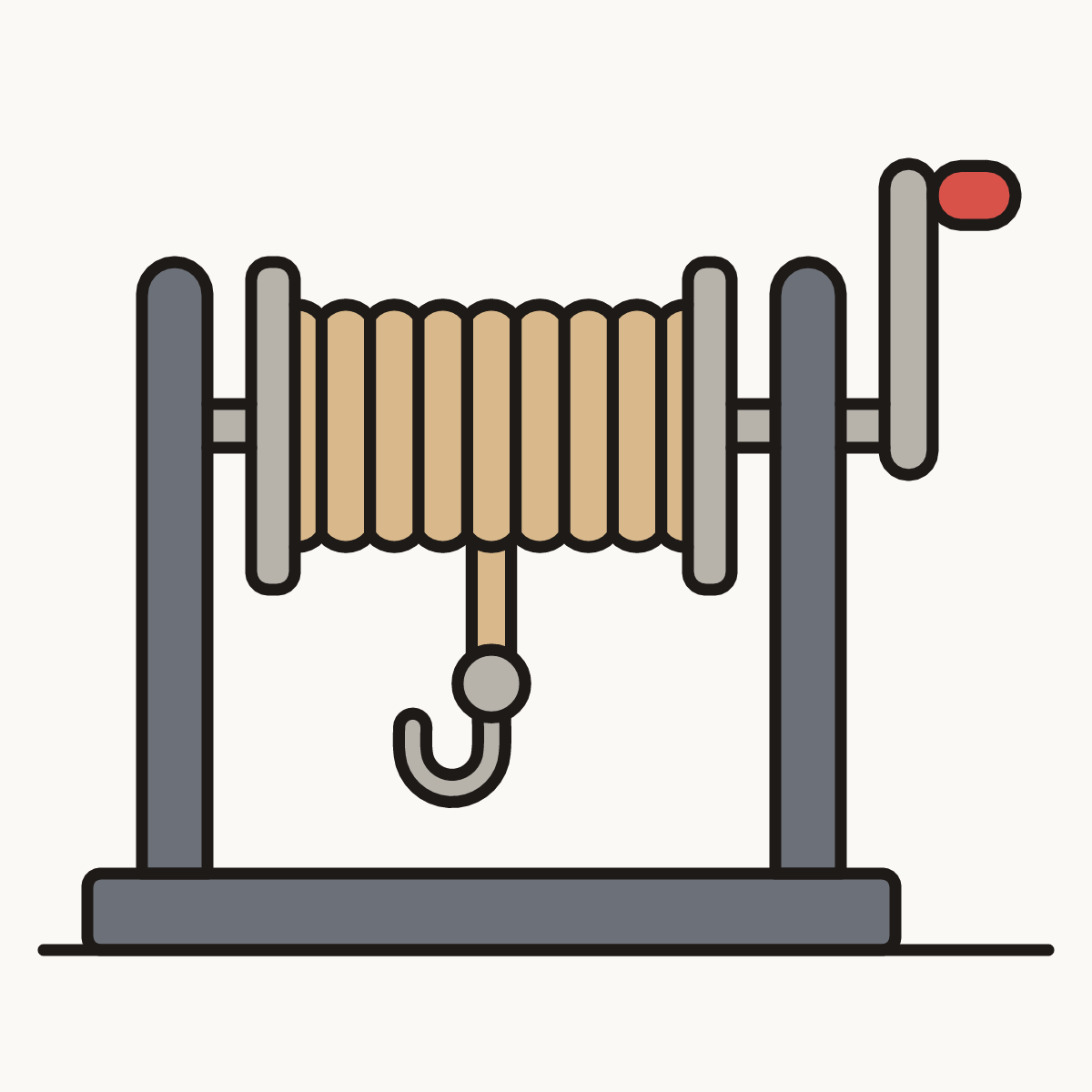 Finished drawing of a winch