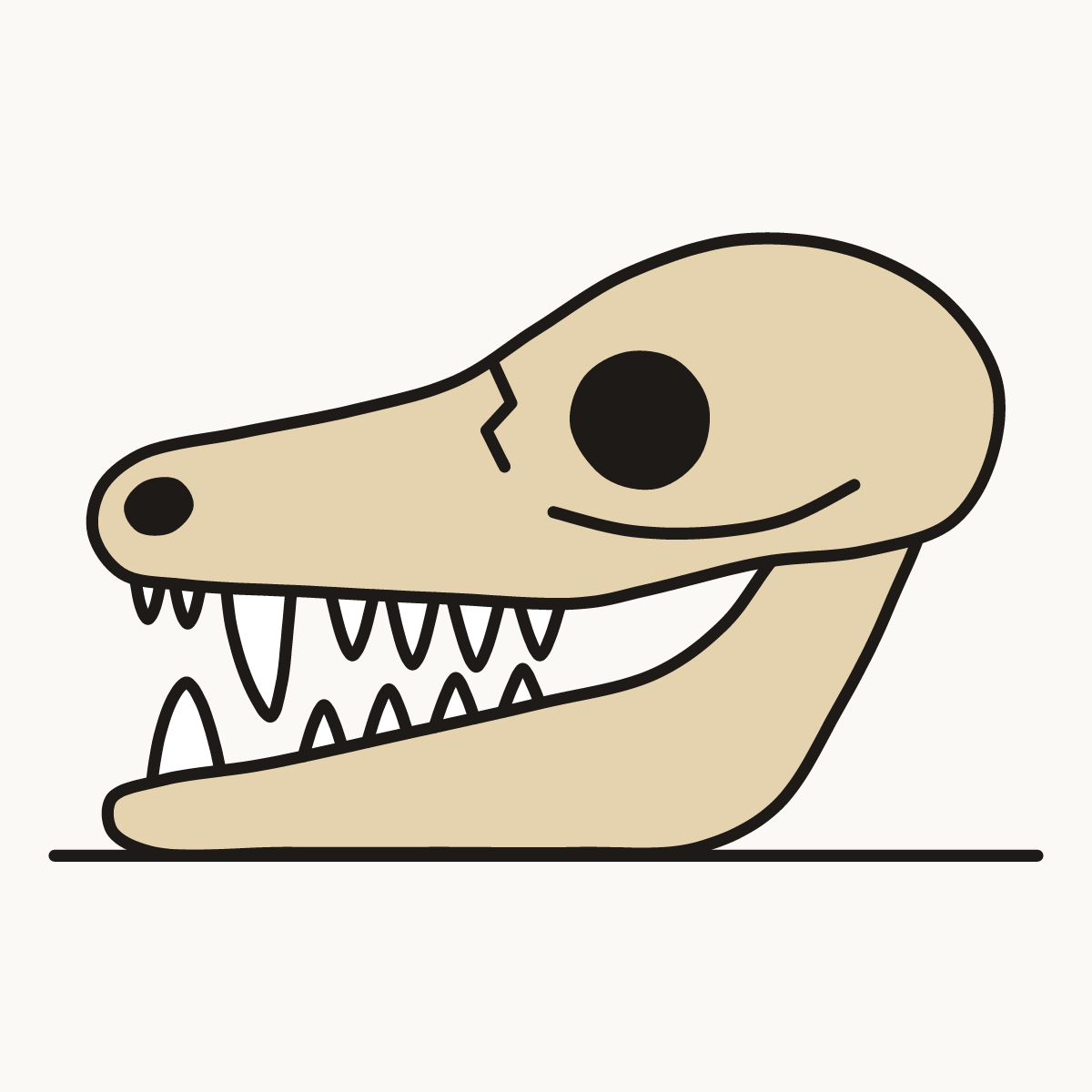 Finished drawing of a wolf skull