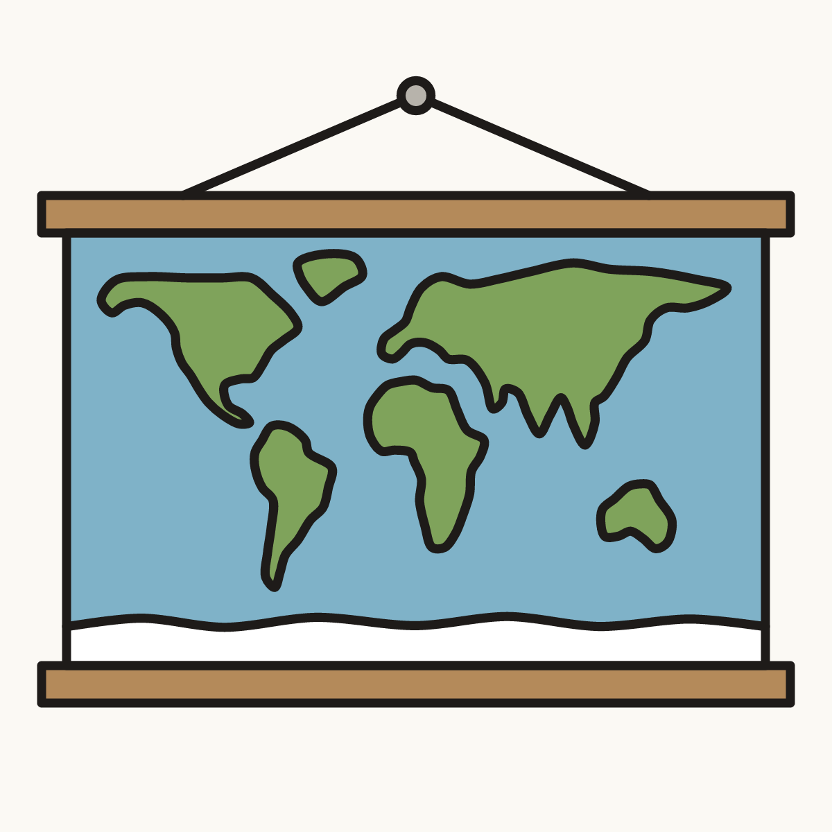 Finished drawing of a world map